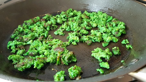 chorizo verde in a skillet